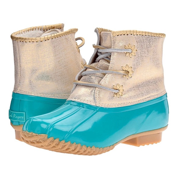teal duck boots